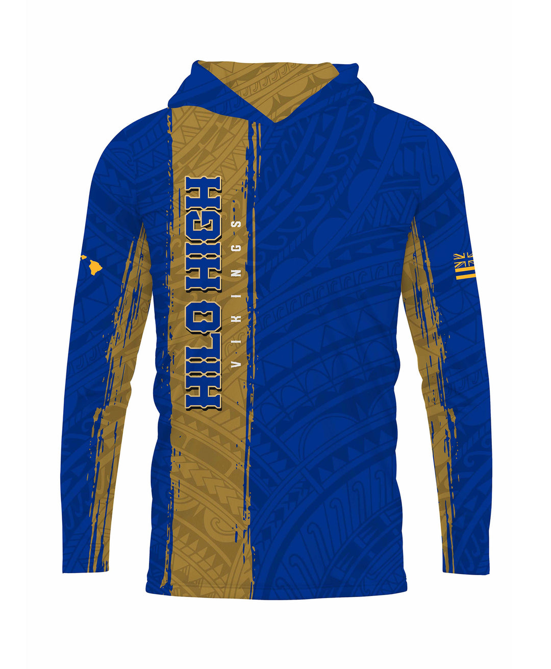 Hilo High Vikings Sublimated Hooded Long Sleeve Drifit