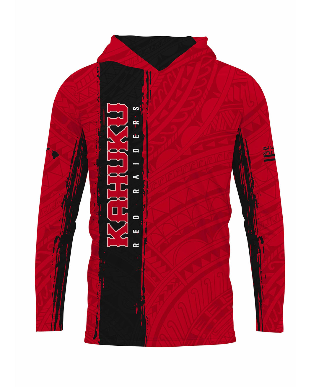Kahuku Red Raiders Sublimated Hooded Long Sleeve Drifit