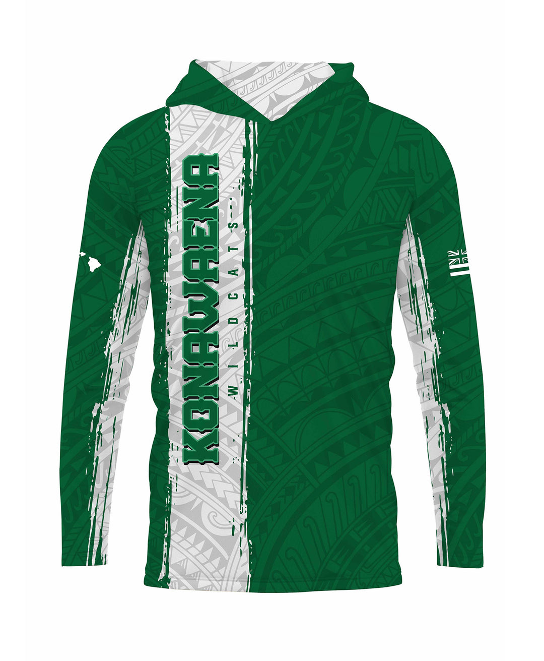 Konawaena Wildcats Sublimated Hooded Long Sleeve Drifit