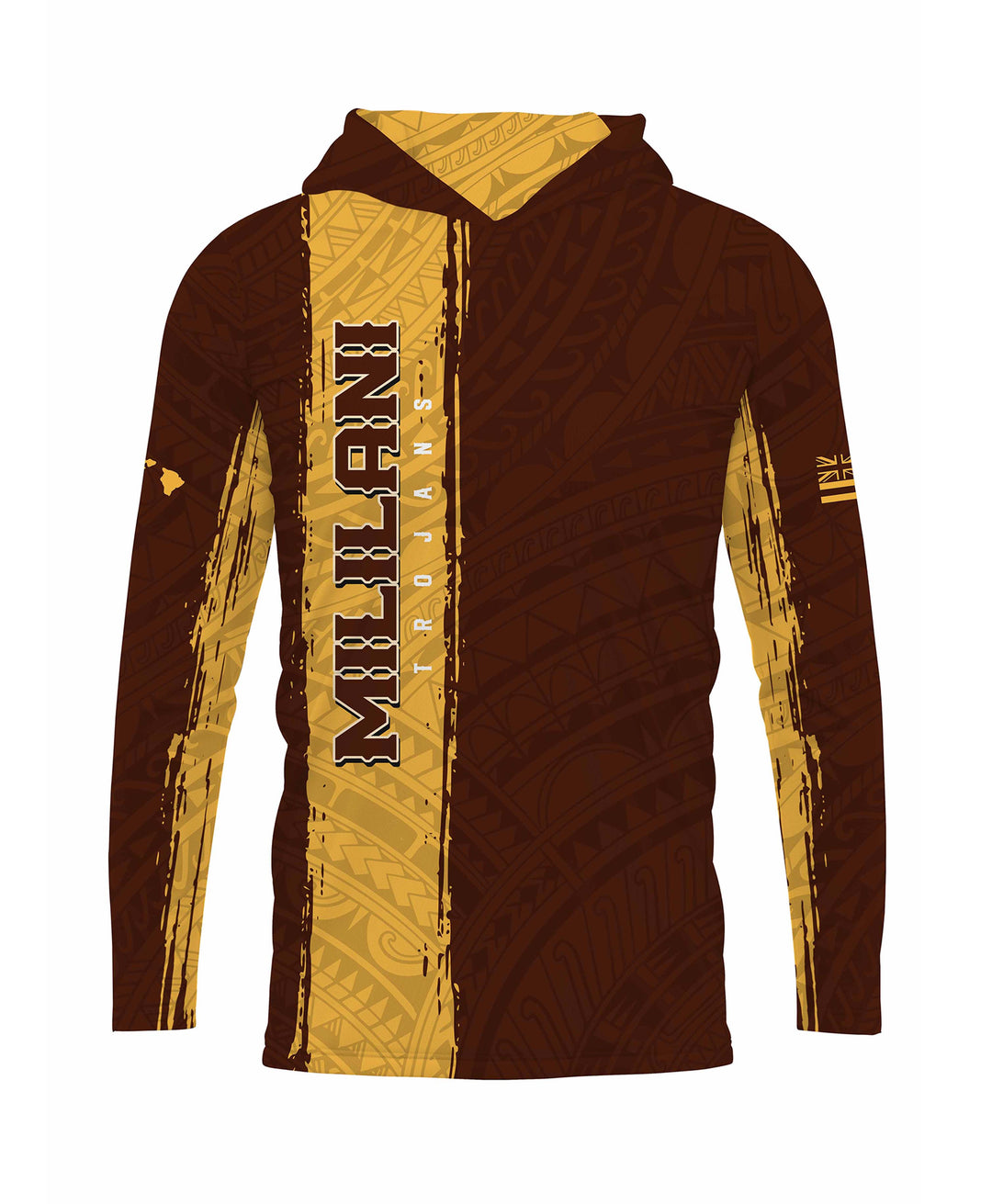 Mililani Trojans Sublimated Hooded Long Sleeve Drifit