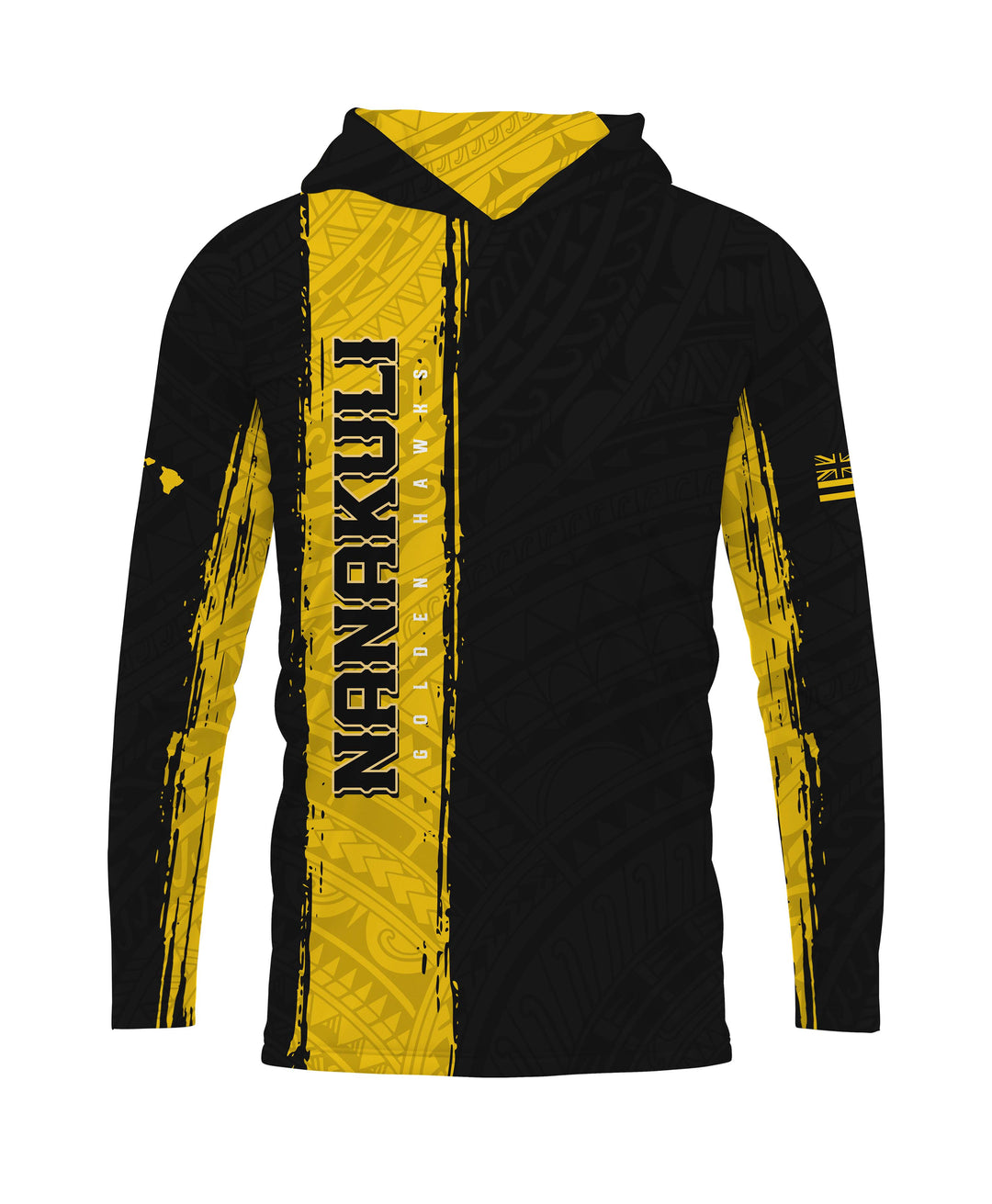 Nanakuli Golden Hawks Sublimated Hooded Long Sleeve Drifit